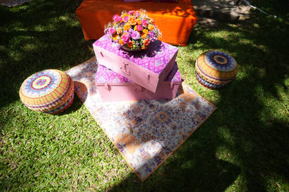 Lounge and Floral detail — Mehendi decor — St. Regis